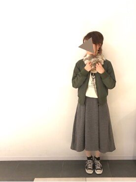 「CONVERSE（コンバース）のCONVERSE ALL STAR　ハイカットスニーカー（スニーカー）」を使った、ぴよさんさん（レディース・160cm）の冬コーディネート