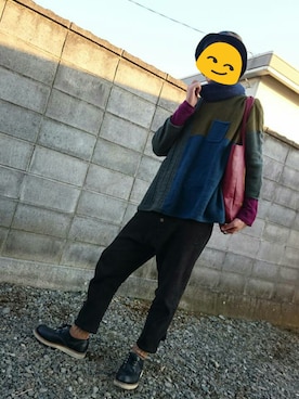 「チャイハネ（チャイハネ）のアイテム（ニット/セーター）」を使った、Remirinさん（メンズ・175cm）の冬コーディネート