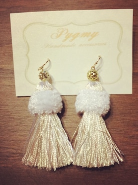 「pygmyのアイテム（ピアス（両耳用）、ホワイト系）」を使った、pygmyさん（レディース・162cm）の冬コーディネート