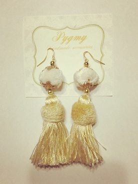 「pygmyのアイテム（ピアス（両耳用）、ベージュ系）」を使った、pygmyさん（レディース・162cm）の夏コーディネート