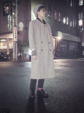 「usedのアイテム（その他アウター、グレー系）」を使った、Yusei kanoさん（メンズ・178cm）の冬コーディネート
