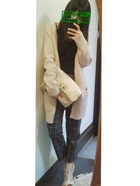 「Heather（ヘザー）のアイテム（その他パンツ、グレー系）」を使った、momotaさん（レディース・154cm）の春コーディネート