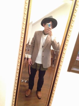 「アイテム（スーツジャケット）」を使った、かなさすさん（メンズ・172cm・10代）の冬コーディネート