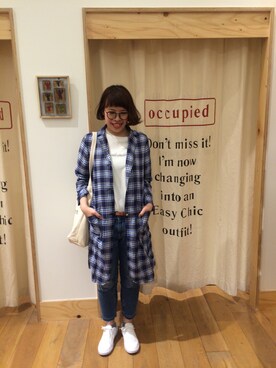 「coen（コーエン）のアイテム（その他アウター）」を使った、みかさん（レディース・160cm）の春コーディネート