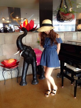 「dazzlin（ダズリン）のアイテム（サロペット/オーバーオール）」を使った、knmnyanさん（レディース・152cm）の夏コーディネート