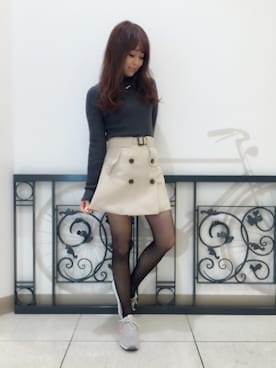 「トレンチ風」｜knmnyanさん（レディース・152cm）の冬コーディネート