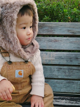 「Carhartt（カーハート）のアイテム（サロペット/オーバーオール）」を使った、yuuuw@さん（キッズ・80cm）の春コーディネート