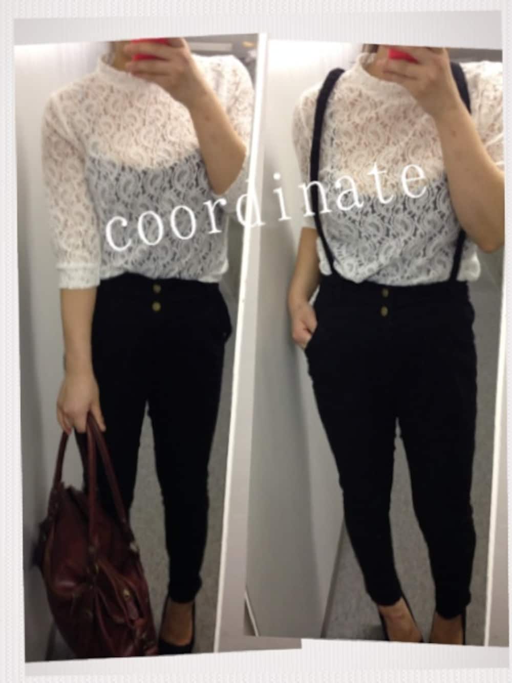 ブラック系のその他パンツを着用したレディースの春コーディネートの1枚目の写真