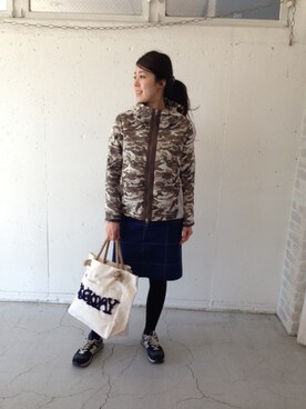 「トートバック」｜「アイテム（ブルゾン）」を使った、felicemodaさん（レディース・167cm）の冬コーディネート