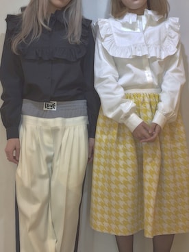 「pushBUTTONのアイテム」を使った、ALISAさん（レディース・162cm）の冬コーディネート