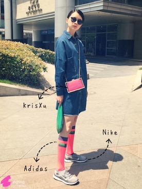 「adidas by Stella McCartney（アディダスバイステラマッカートニー）のアイテム（レッグウェア）」を使った、tingtingZさん（レディース・176cm）の春コーディネート