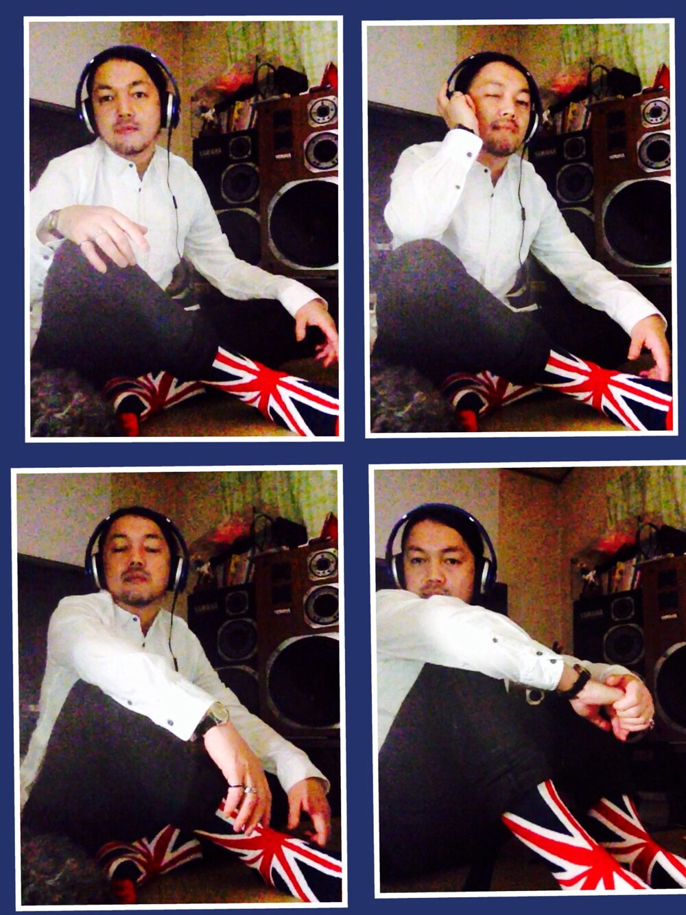 ホワイト系のシャツ/ブラウス、ブラック系のデニムパンツ、ブルー系のその他を着用したメンズの夏コーディネートの1枚目の写真