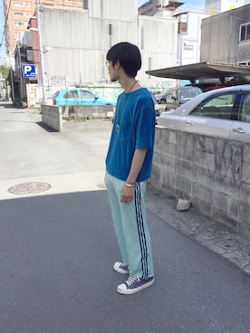 「GOURMET（グルメ）のアイテム」を使った、poggyさん（メンズ・173cm）の夏コーディネート