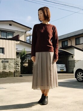 「高橋愛」｜「アイテム（その他）」を使った、めんめさんさん（レディース・163cm）の秋コーディネート