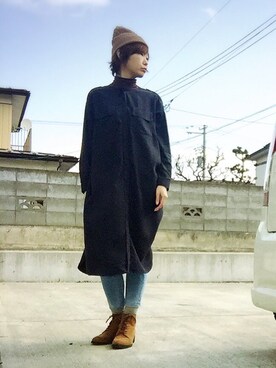 「アイテム（その他トップス、ブラウン系）」を使った、めんめさんさん（レディース・163cm）の春コーディネート