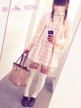 「Heather（ヘザー）のヒートテック(笑)（Tシャツ/カットソー、ベージュ系）」を使った、夕月未終さん（レディース・163cm）の春コーディネート