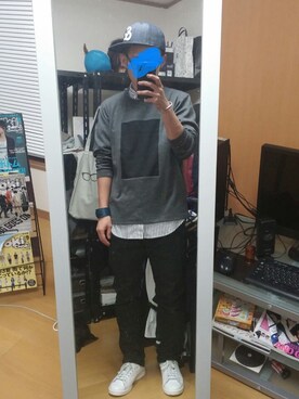 「BLACK&BLUE（ブラックアンドブルー）のアイテム（キャップ）」を使った、takahiro さん（メンズ・166cm）の夏コーディネート
