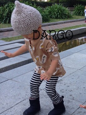 「BOBO CHOSES（ボボショーズ）のアイテム（T Shirts、ベージュ系）」を使った、dangoさん（キッズ）の秋コーディネート