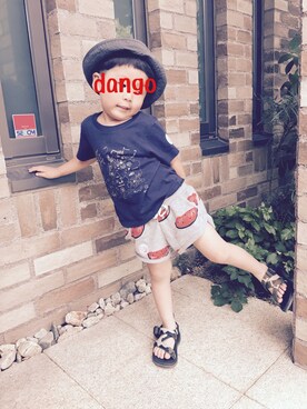 「BONTON（ボントン）のアイテム（帽子）」を使った、dangoさん（キッズ・100cm）の夏コーディネート