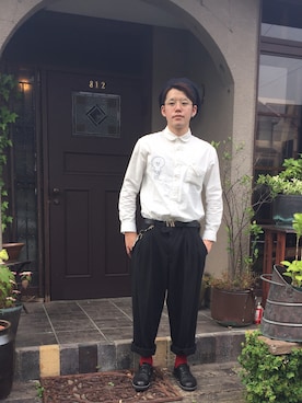 「アイテム（ピアス（片耳用）、ブルー系）」を使った、kenya2339さん（メンズ・172cm）の春コーディネート
