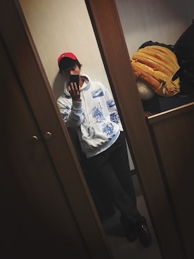 「JOYRICH」｜「アイテム（スラックス）」を使った、ひろゆきさん（メンズ・170cm）の秋コーディネート