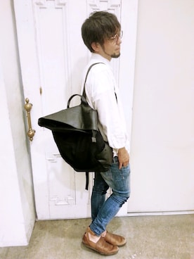 「H&M（エイチ・アンド・エム）のアイテム（Pants、ブルー系）」を使った、ラララレレレさん（メンズ・176cm）の夏コーディネート