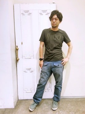 「CASIO（カシオ）のアイテム（Wrist watches、ブラック系）」を使った、ラララレレレさん（メンズ・176cm）の夏コーディネート