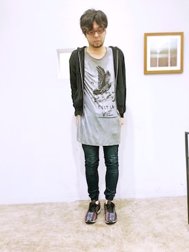 「wip（ウィップ）のアイテム」を使った、ラララレレレさん（メンズ・176cm）の夏コーディネート