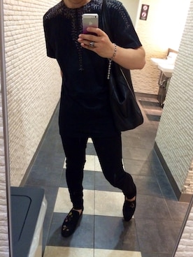 「JIMMY CHOO（ジミーチュウ）のアイテム（その他シューズ）」を使った、葉さん（メンズ・166cm）の夏コーディネート