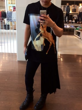 「Yohji Yamamoto（ヨウジヤマモト）のアイテム（その他）」を使った、葉さん（メンズ・166cm）の夏コーディネート