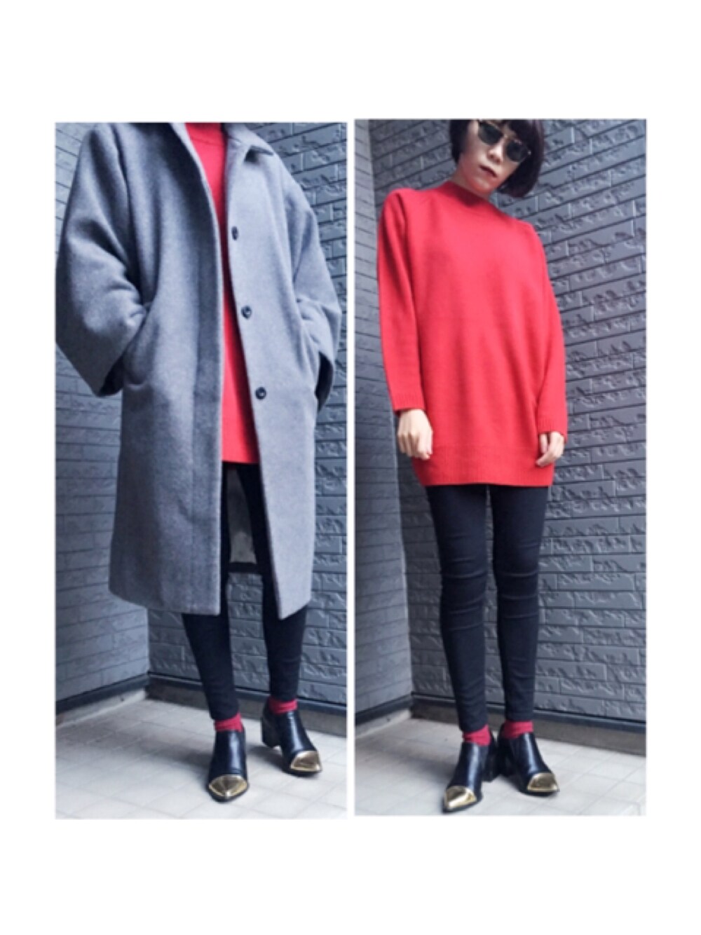 「ootd、outfit、fashion、murua、EVRIS 」｜「MURUAの【FEMININE】ﾓｯｻｳｰﾙｽﾃﾝｶﾗｰCT（ステンカラーコート、グレー系）」を使った、AKANEさん（レディース・161cm）の冬コーディネートの1枚目の写真