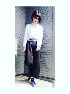 「OPENING CEREMONY（オープニングセレモニー）のアイテム（スウェット）」を使った、AKANEさん（レディース・161cm）の春コーディネート
