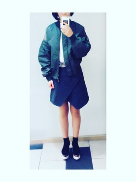 「OPENING CEREMONY（オープニングセレモニー）のアイテム（スウェット）」を使った、AKANEさん（レディース・161cm）の春コーディネート