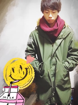 「CASPER JOHN AIVER（キャスパージョンアイバー）のアイテム（モッズコート）」を使った、いのっちさん（メンズ・170cm）の秋コーディネート
