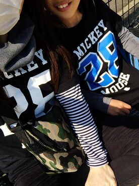 「アイテム（ボディバッグ/ウエストポーチ、グリーン系）」を使った、buriyukaさん（レディース・155cm）の春コーディネート