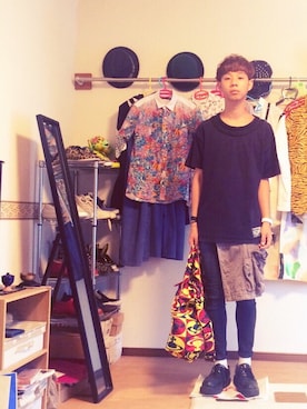 「CABANE de ZUCCa（カバンドズッカ）のアイテム（アクセサリー）」を使った、Honeyさん（メンズ・176cm）の夏コーディネート