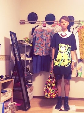 「CABANE de ZUCCa（カバンドズッカ）のアイテム（アクセサリー）」を使った、Honeyさん（メンズ・176cm）の夏コーディネート