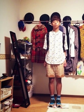 「CABANE de ZUCCa（カバンドズッカ）のアイテム（アクセサリー）」を使った、Honeyさん（メンズ・176cm）の秋コーディネート