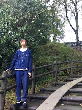「SHAREEF（シャリーフ）のアイテム（ジャケット/アウター）」を使った、Honeyさん（メンズ・176cm）の秋コーディネート