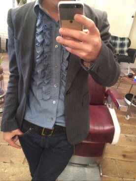 「Adam et Rope A・E・R（アダムエロペ）のアイテム（テーラードジャケット）」を使った、sugurunさん（メンズ・168cm）の冬コーディネート
