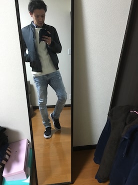 「SHIPS（シップス）のアイテム（ブルゾン）」を使った、takaさん（メンズ・178cm）の冬コーディネート
