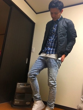 「SHIPS（シップス）のアイテム（ブルゾン）」を使った、takaさん（メンズ・178cm）の冬コーディネート