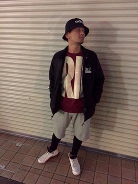 「APPLEBUM」｜「アイテム（ナイロンジャケット）」を使った、Dob"Jabbawock"Shunさん（メンズ・170cm）の冬コーディネート