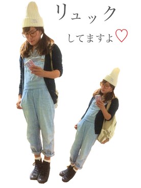 「MAJESTIC LEGON（マジェスティックレゴン）のアイテム（サロペット/オーバーオール）」を使った、yukimamさん（レディース・157cm）の秋コーディネート