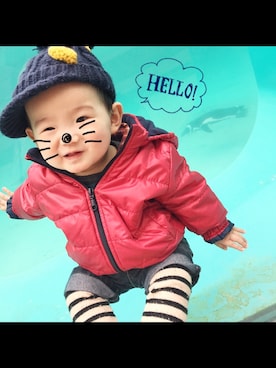 「水族館」｜「アイテム（その他アウター）」を使った、Yuuさん（キッズ・80cm）の春コーディネート