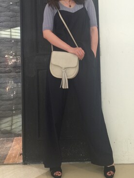 「MOUSSY（マウジー）のアイテム（つなぎ/オールインワン）」を使った、哈喽Luna露娜さん（レディース・160cm）の春コーディネート