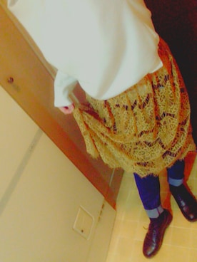 「w closet（ダブルクローゼット）のアイテム（スカート、ブラウン系）」を使った、Ｃ.さん（レディース・165cm）の春コーディネート