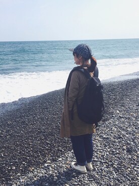 「海」｜「アイテム（カバーオール）」を使った、k.shokoさん（レディース・155cm）の春コーディネート