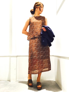 「Simplicite（サンプリシテ）のアイテム（ノーカラージャケット）」を使った、kotoさん（レディース・162cm）の春コーディネート