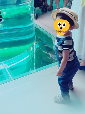 「GLOBAL WORK（グローバルワーク）のアイテム（オールインワン・サロペット）」を使った、toroymoiさん（キッズ・90cm）の夏コーディネート